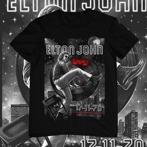 Elton John | Graphic T-shirt | Custom Made | Rock Bands | Cotton Tee | Black